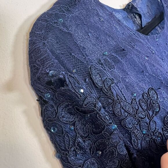 NWT Mac Duggal Midnight Sweatheart Lace Gown Size 18W - Picture 5 of 15